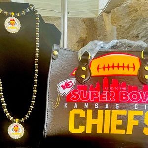 Handmade Chief Necklace and bracelet set bundle with matching Chief purse